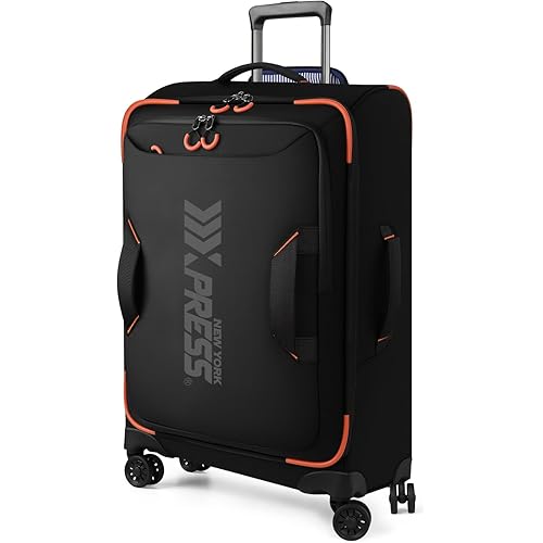 30'' Large Softside Suitcase,Luggage w/Spinner Wheels,Waterproof,Lightweight Travel Suitcase for Men/Women（Black,30in）