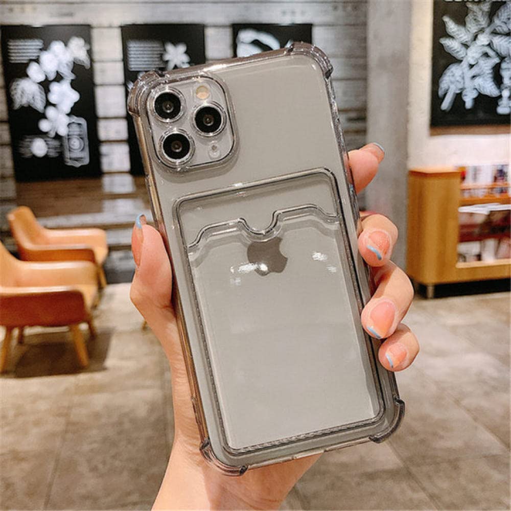 Coque IPhone 13 12 11 XR Silicone Transparente - Porte-carte Anti-choc - Magnétique