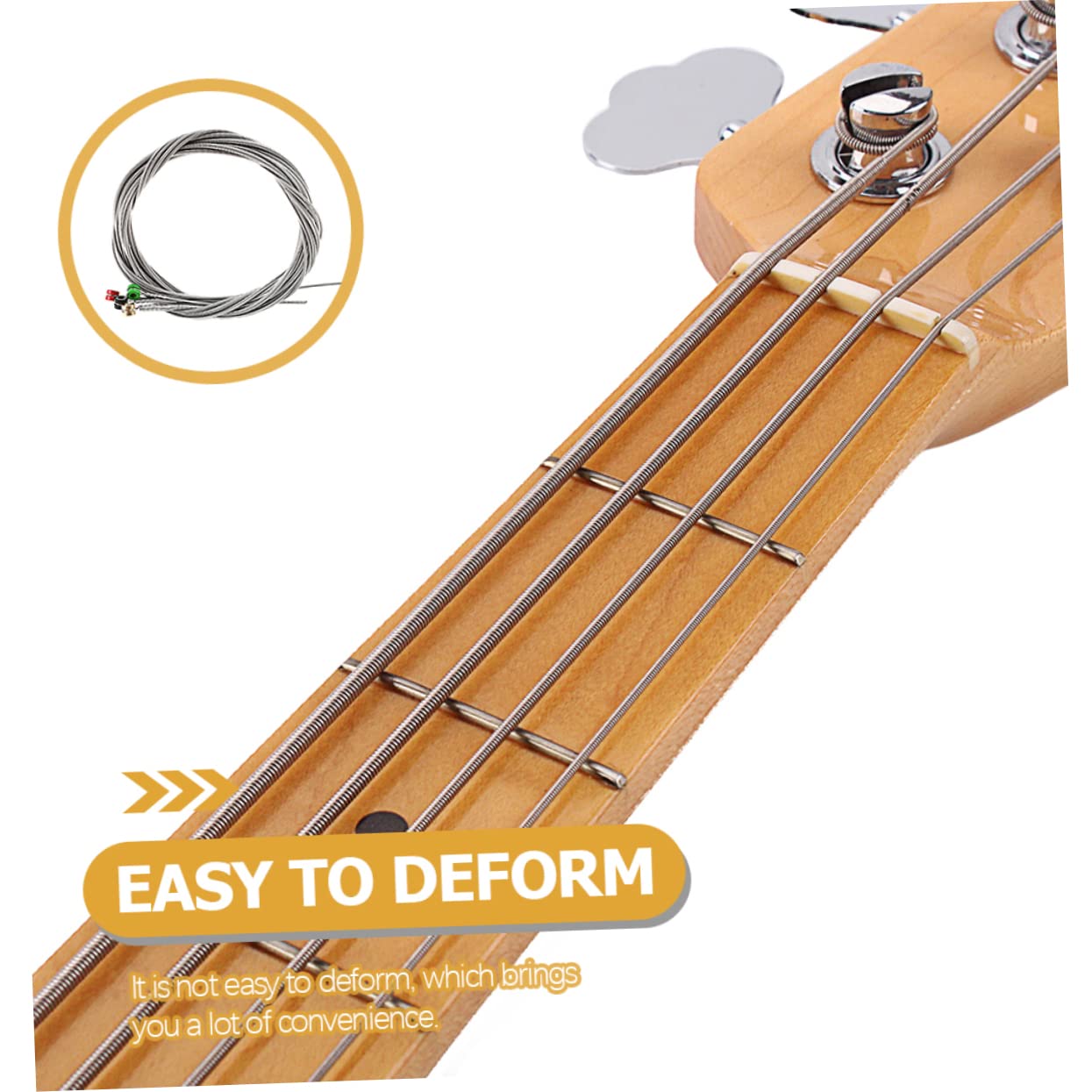 Abaodam 3sätze Langlebigen -basssaiten Saitige Bass Saiten Klare Klangqualität Schnelles Ansprechen Zubehör Für Bassinstrumente Und Musiker