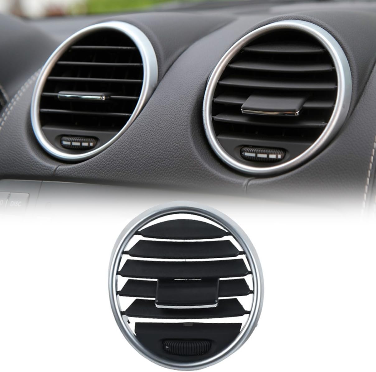Air Grille Air Vent Outlet Panel For Benz W164 ML350 GL350 ML63 AMG (Black, Center)