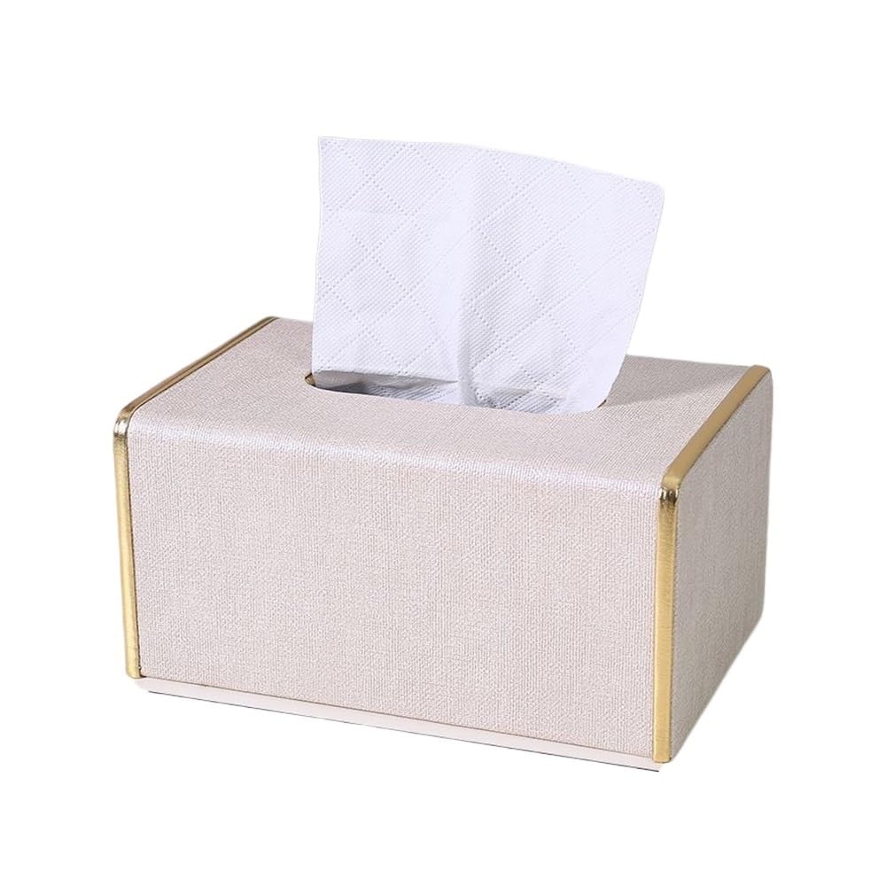 Tissue Box Household Hotel Restaurant Living Room Coffee Table Office Sundry Storage(White)