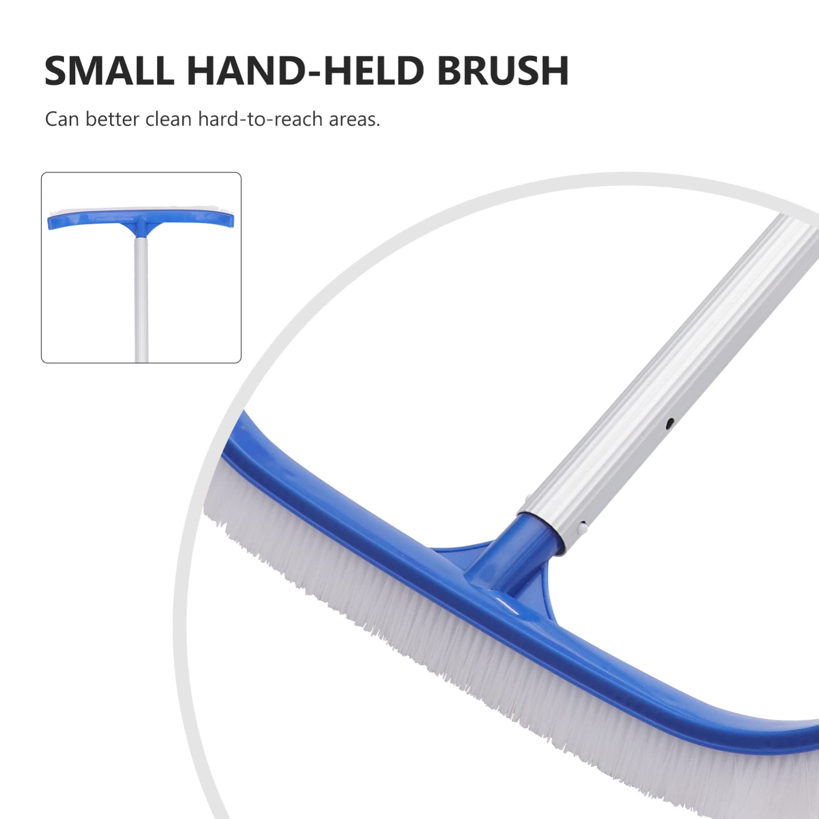 1 Set Brosse pour Piscine Outil de Nettoyage Manuel Bleue, ABS