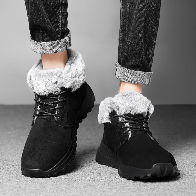 Image of SNEKARMIN Men Snow Boots Outdoor Shoes For Male Thick Sole Sneakers for Men Winter Shoes Botines Tenis Keep Warm Fluff Mens Ankle Boots