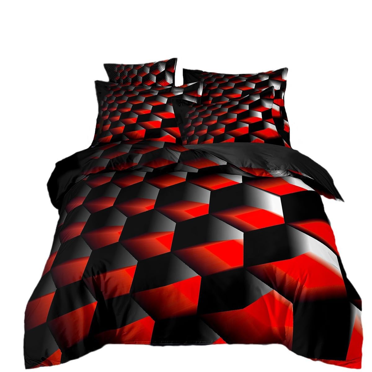 Linge de lit et oreillers pour une chambre cocooning parure de lit 220x240 abstract rouge