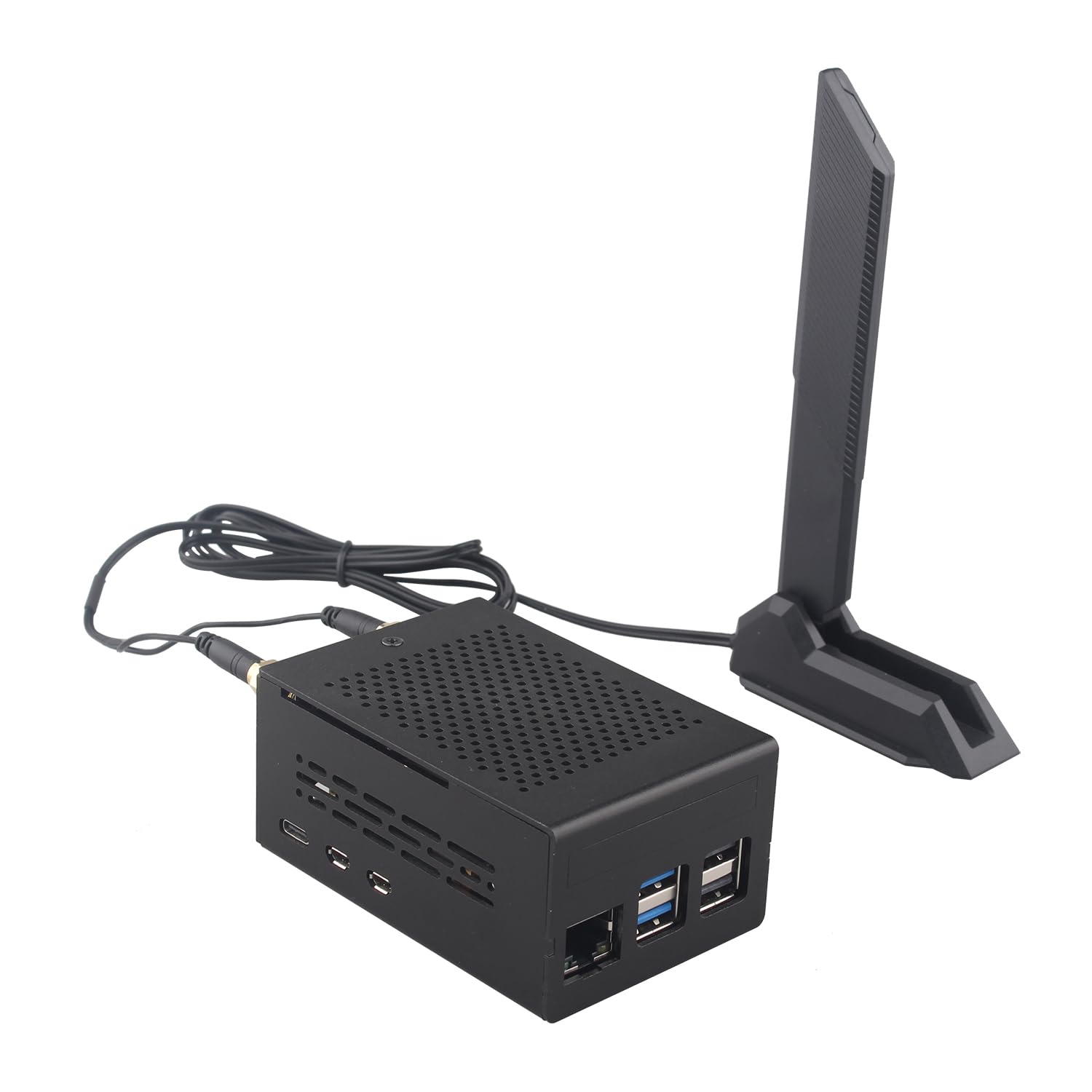 ZDE ZP590C PCIe do M.2 E Key HAT magnetyczna antena bazowa WiFi7 6 6E 5 HAT płyta adaptera z obudową ze stopu aluminium ZC501 dla Raspberry Pi 5 obsługa Google TPU WiFi 7 BE200 WIFI6E AX210 MT7922