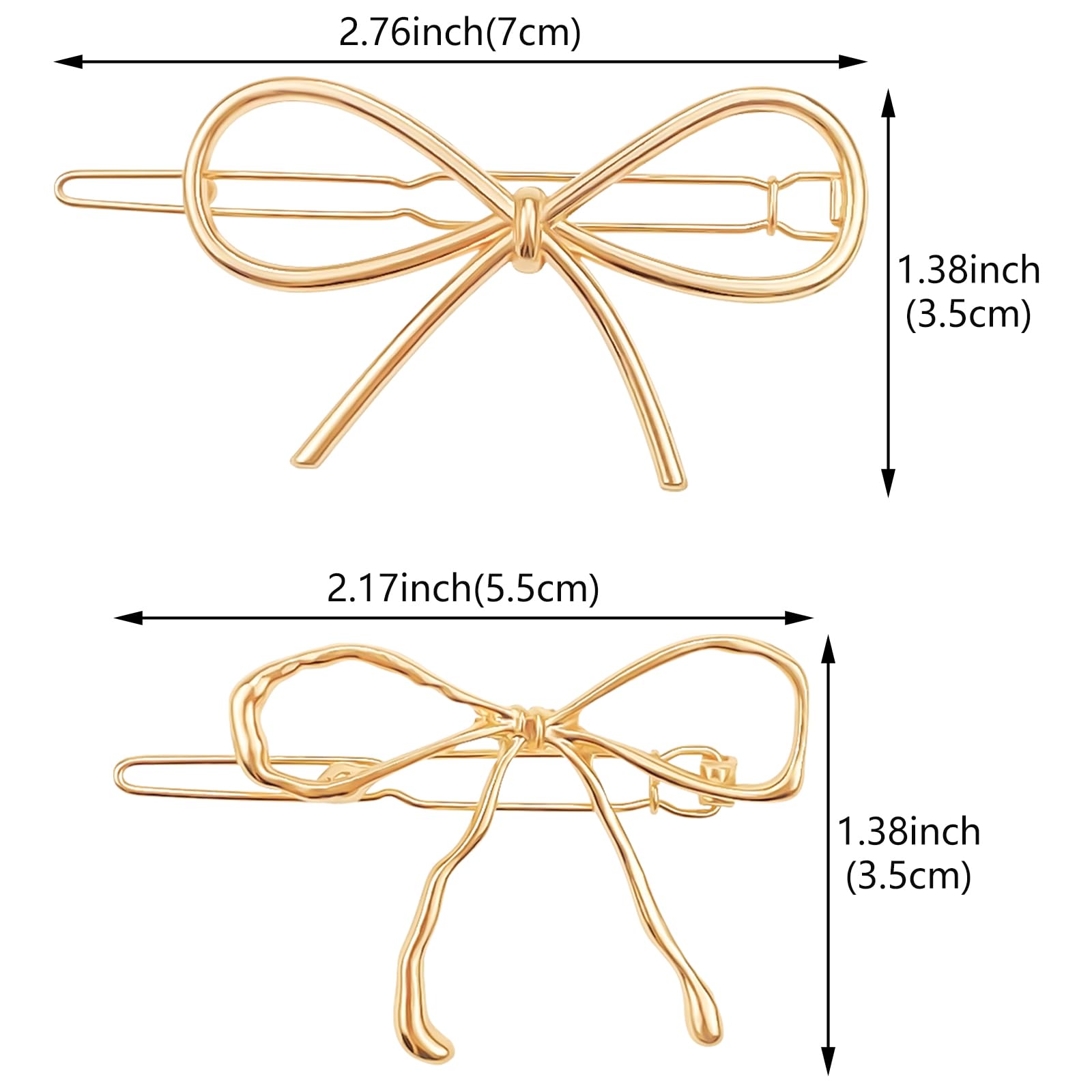 Amazon.com : 8 Pcs Metal Bow Hair Clips Chic Bows Hair Pins 