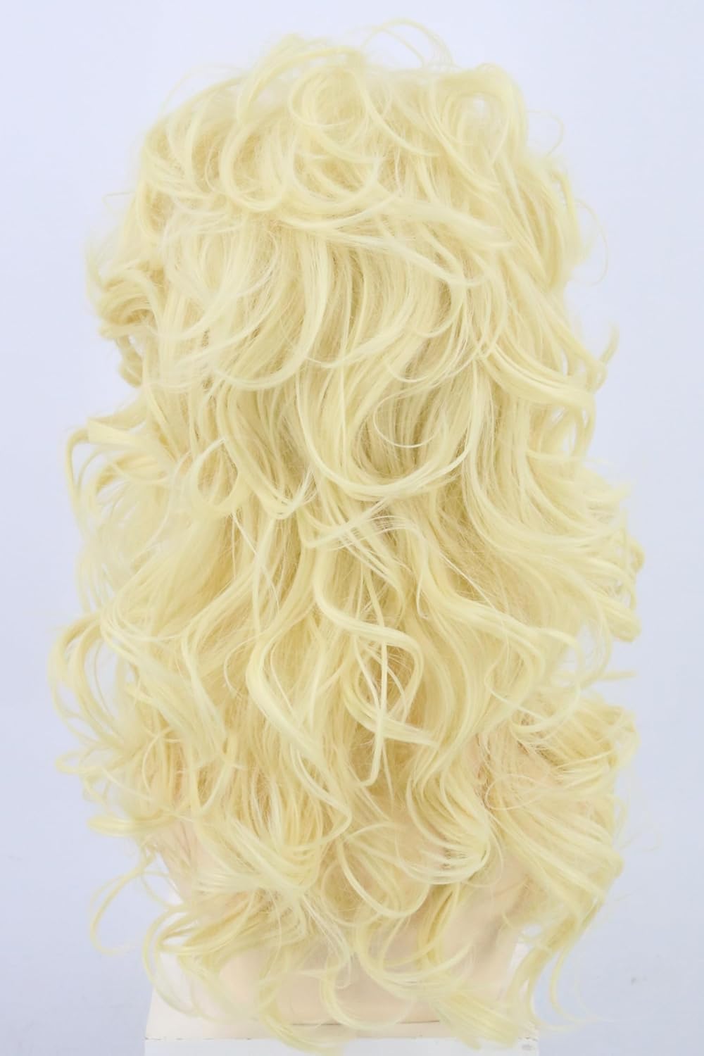 LeMarnia Women's Golden Yellow Fluffy Long Curly Wig Rock Singer Wig Halloween Party Costume Wigs - Image 4