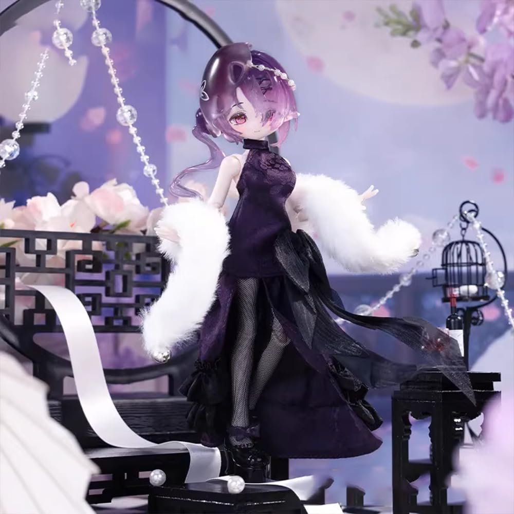 niannyyhouse 1/8 BJD Blind Box Figurki, Ball Jointed Doll z ubraniem, seria Fortune elf, kolekcjonerska figurka akcji (6 sztuk)