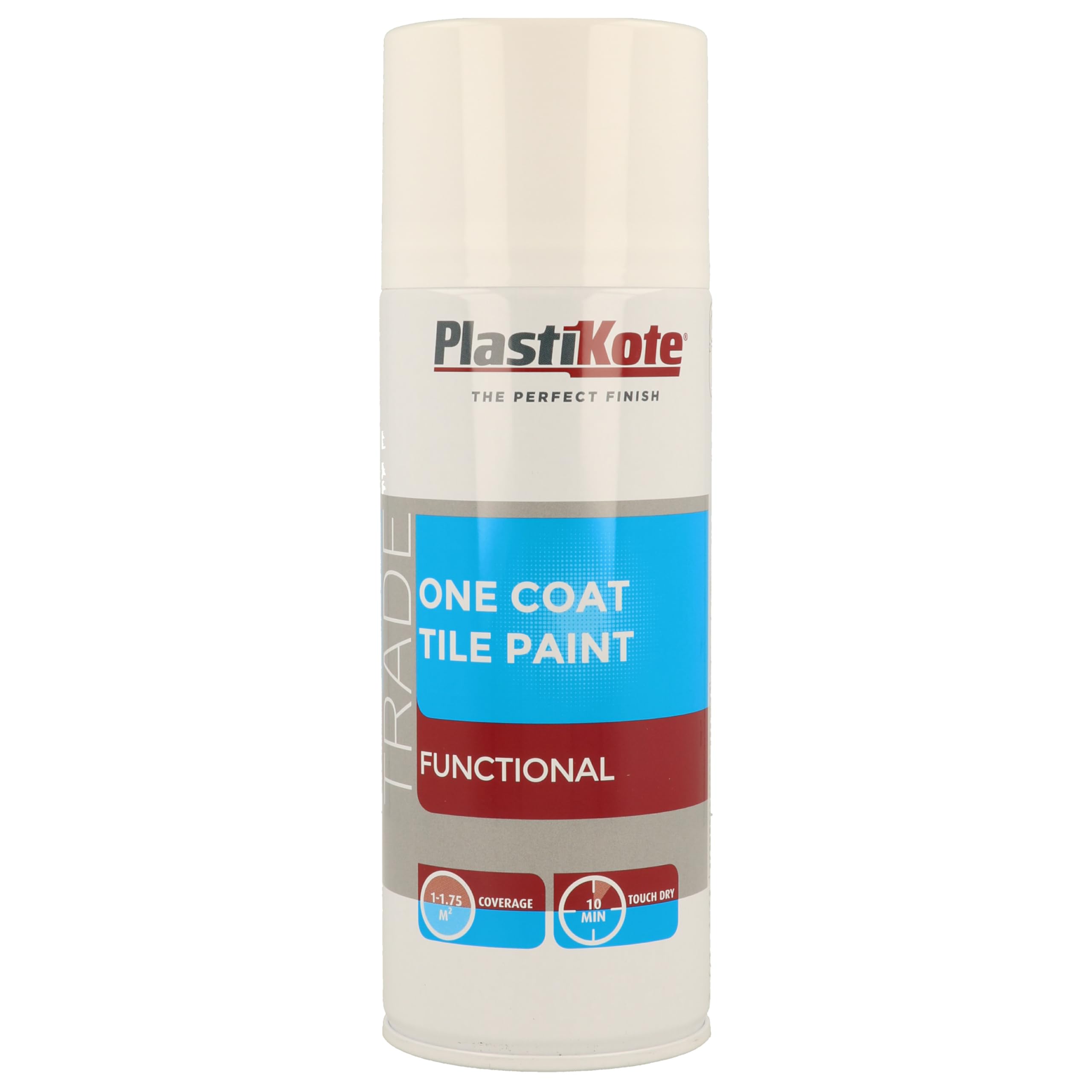 PlastiKote 071026 Trade Functional One Coat Tile Paint RAL 9016 White Gloss 400 ml