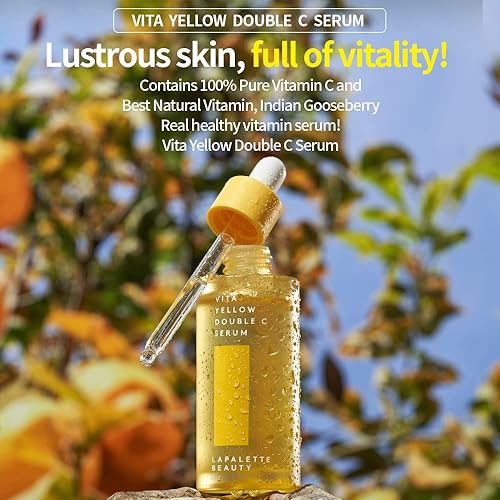 Miniatura 2 de Vita Yellow Double C Serum | Grosella espinosa india y 9 vitaminas esenciales | Efectos nutritivos y reafirmantes de la piel | Beneficios
