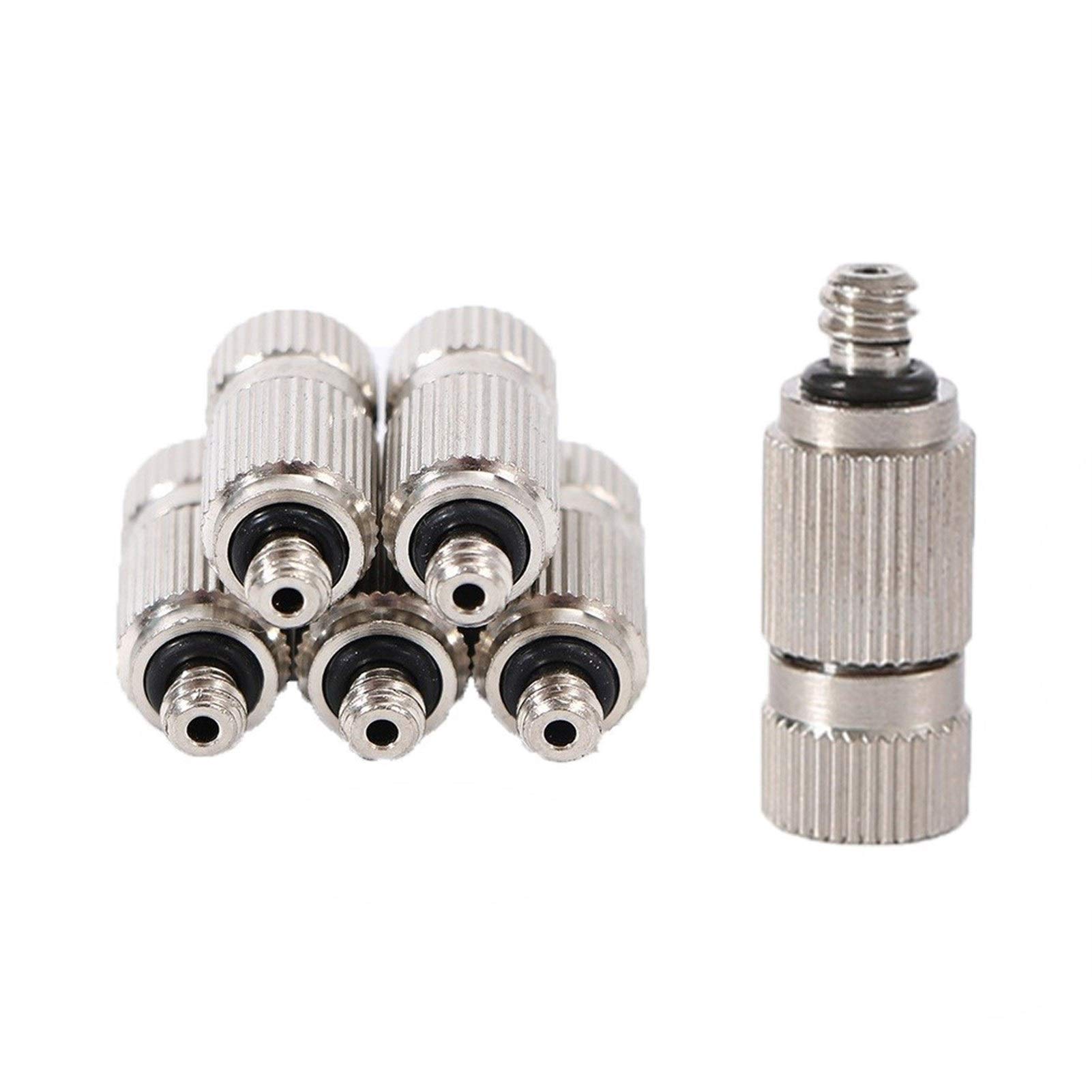 Haueeschoen 60 szt. Dysze mgiełkowe do zewnętrznego systemu chłodzenia Wysokociśnieniowa dysza zraszająca ze stali nierdzewnej Atomizer do rozpylania mgły Dysze mgiełkowe do ogrodu, nawilżania, kont