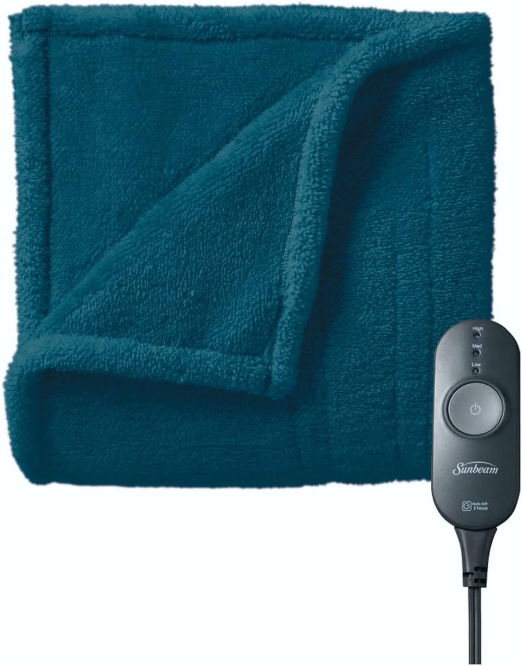 Sunbeam Microplush Comfy Toes Electric Heated Throw Blanket
