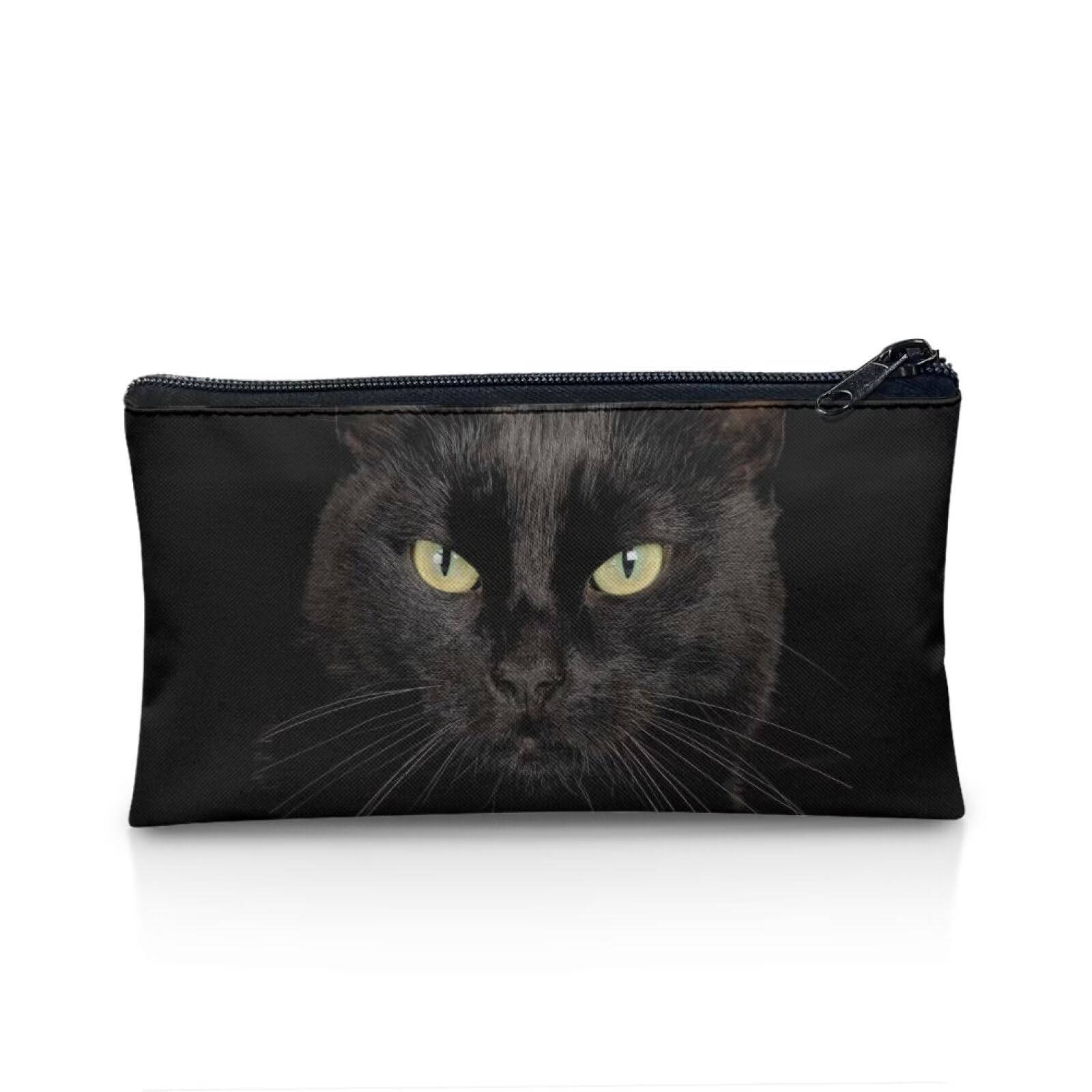 UOIMAG Black Cat Pencil Case for School Office Organization Zipper Pencil Bags Pen Pouch