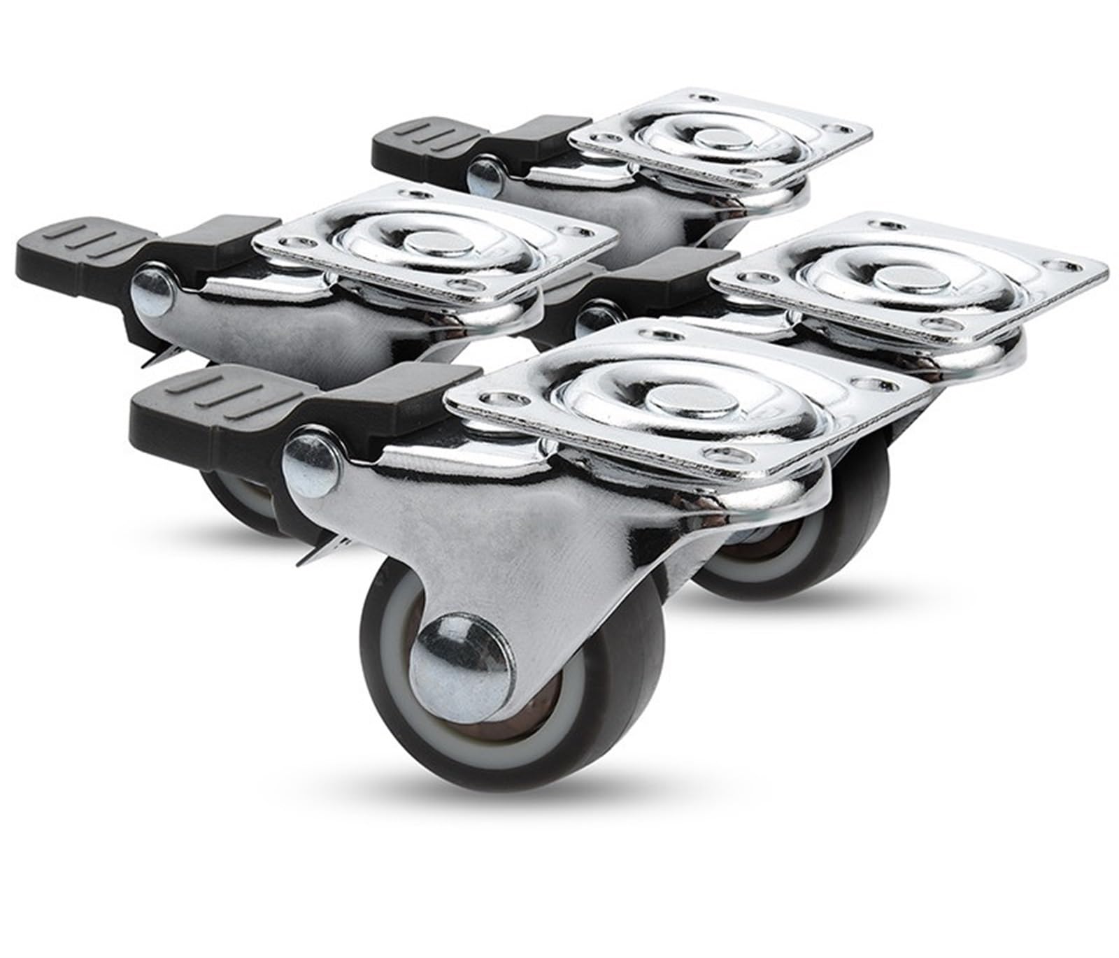 Roulettes pivotantes en caoutchouc souple TPR AVIMYA 1.5 pouce pour chariot