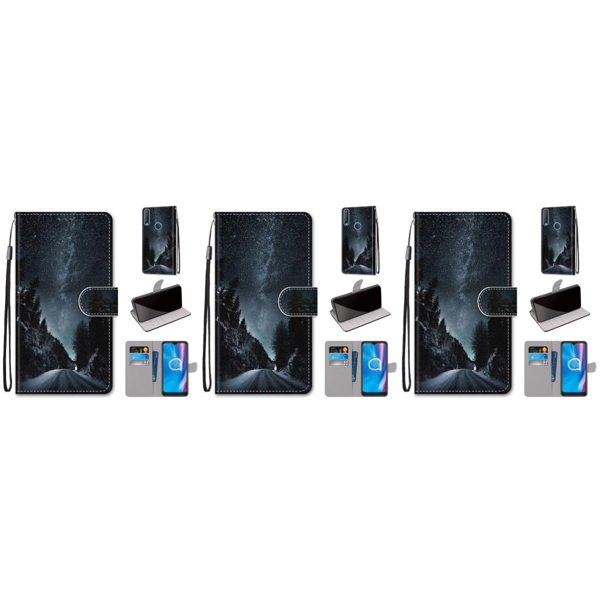 Housse de téléphone PU et PC Uonlytech anti-rayures avec support de visionnage - 8