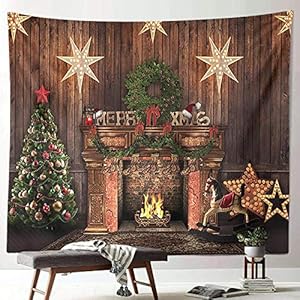 Kerst Tapestry Decoratie Kerstman Calico Hangende Schilderij Muur Opknoping Vakantie Thuis Dress Up Tapestry 150x100cm…