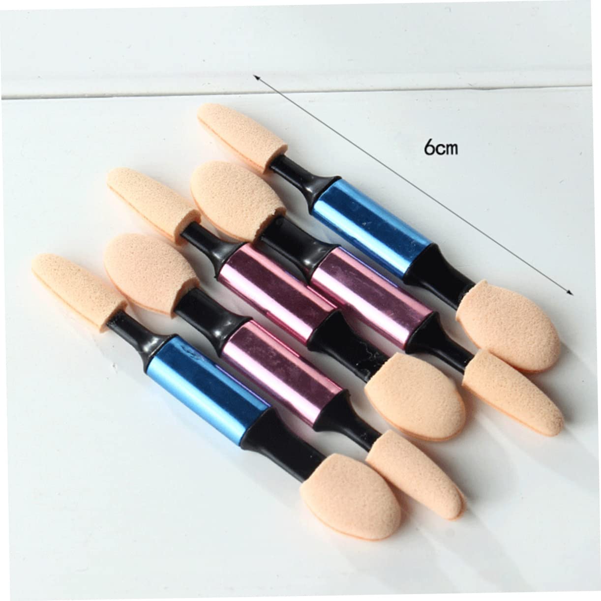 FRCOLOR 10pcs Portable Eye Shadow Sponge Applicator Brush Makeup Brush Set Soft Comfortable Dual Sided Foam Tips for Women No Scratch Long-lasting Random