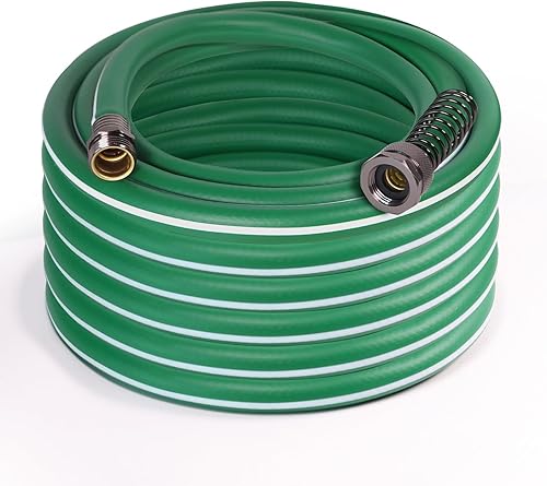 Manguera de jardín resistente de 50 pies, manguera de agua Hybird para exteriores con ajuste sólido, flexible, sin torceduras, ligera para riego de