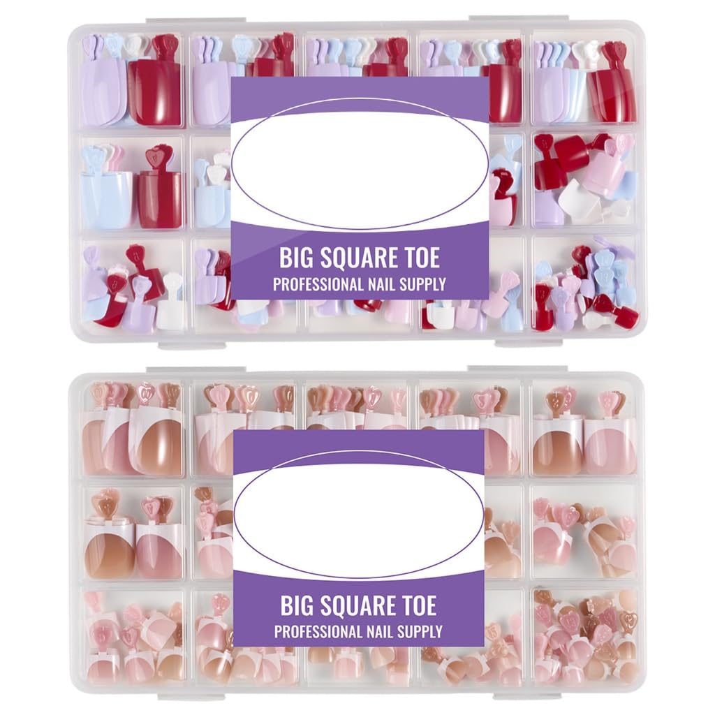 160/128PC Press on Toenails Extensions NoResidue Easy Application Extended Length Nails Enhancers For Formal Event