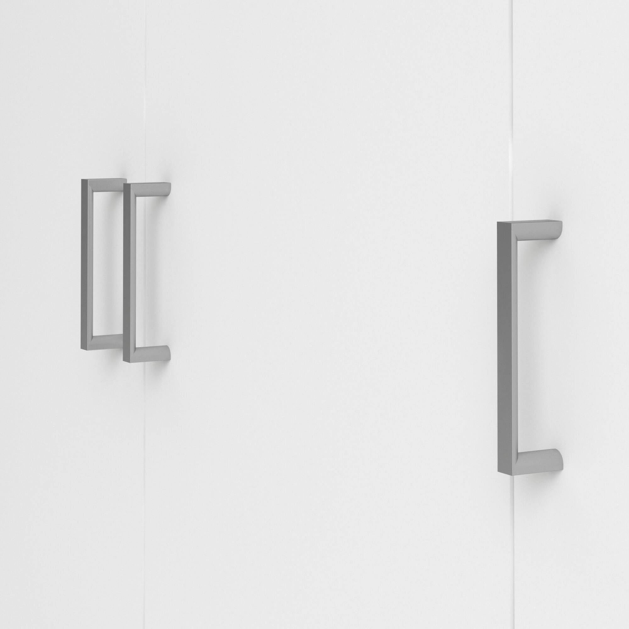 Dmora - Guardaroba 3 ante Danielle, Mobile camera da letto, Cabina armadio portabiti, Armadio appendiabiti, 115x49 h175 cm, Bianco