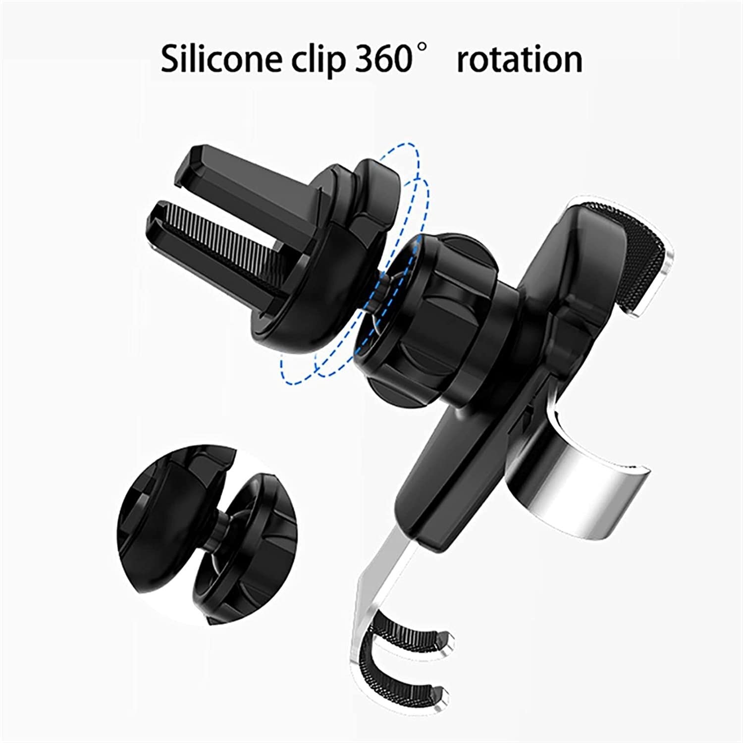 Porta Cellulare Auto, Supporto per telefono cellulare Supporto per telefono a gravità Supporto per telefono cellulare a gravità in metallo per auto con blocco automatico Supporto Auto Universale(Black