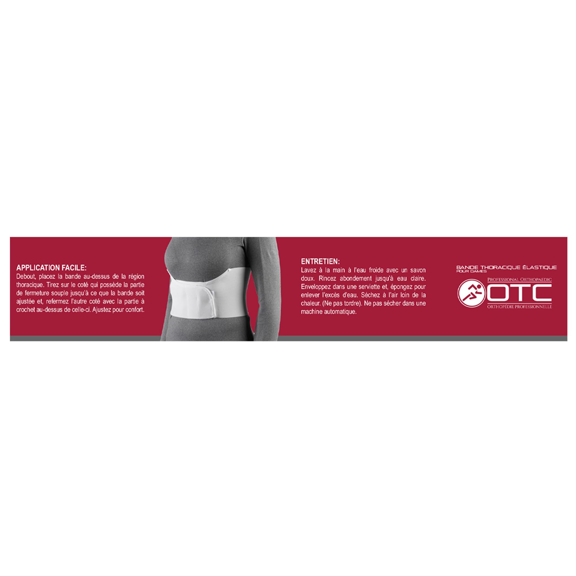 OTC Rib Belt for Women, 6-Inch Elastic Chest Panel, Universally Adjustable