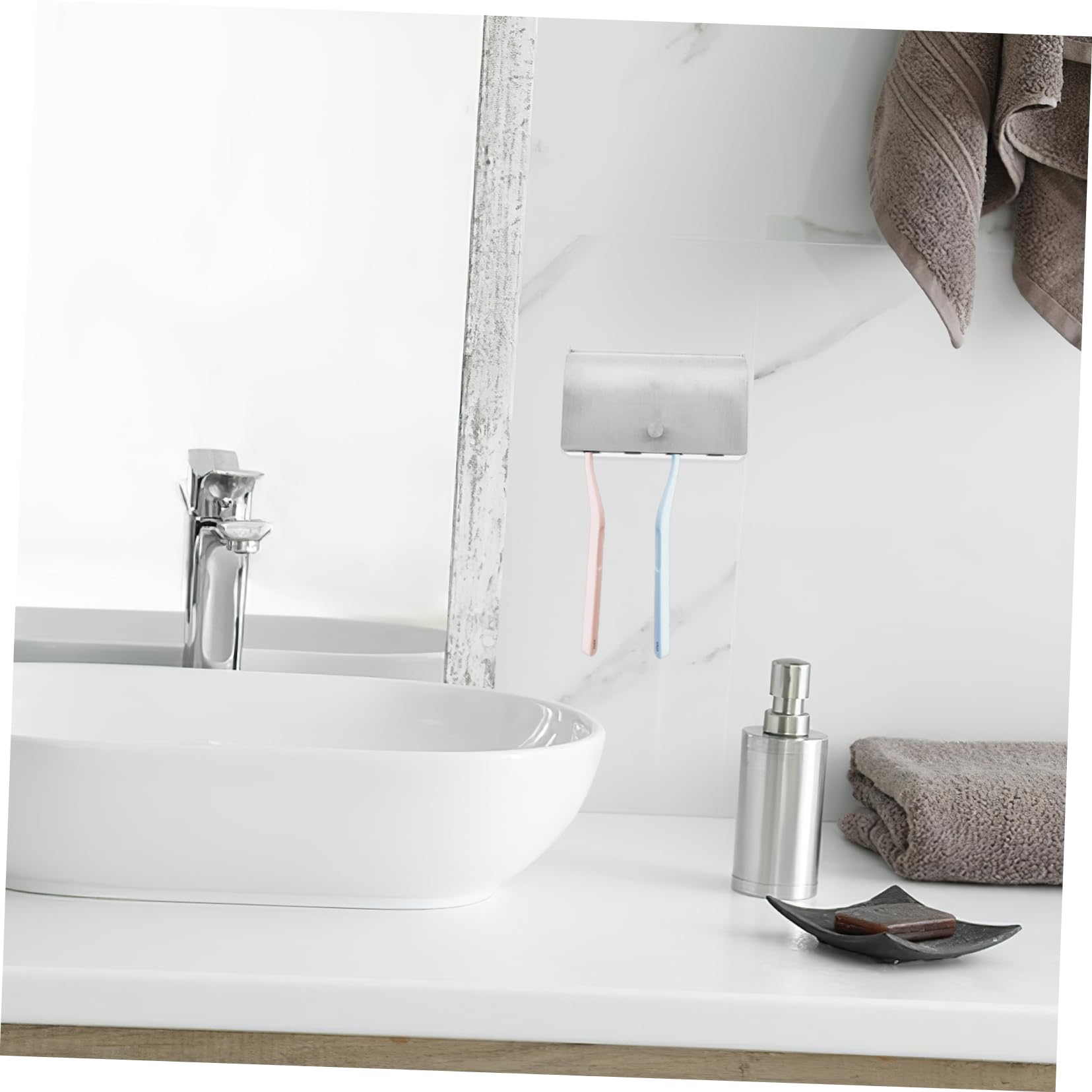 PRETYZOOM Set Di 3 Porta Spazzolini Da Denti Organizer Da Parete Per Bagno Facile Da Installare Elegante E Funzionale