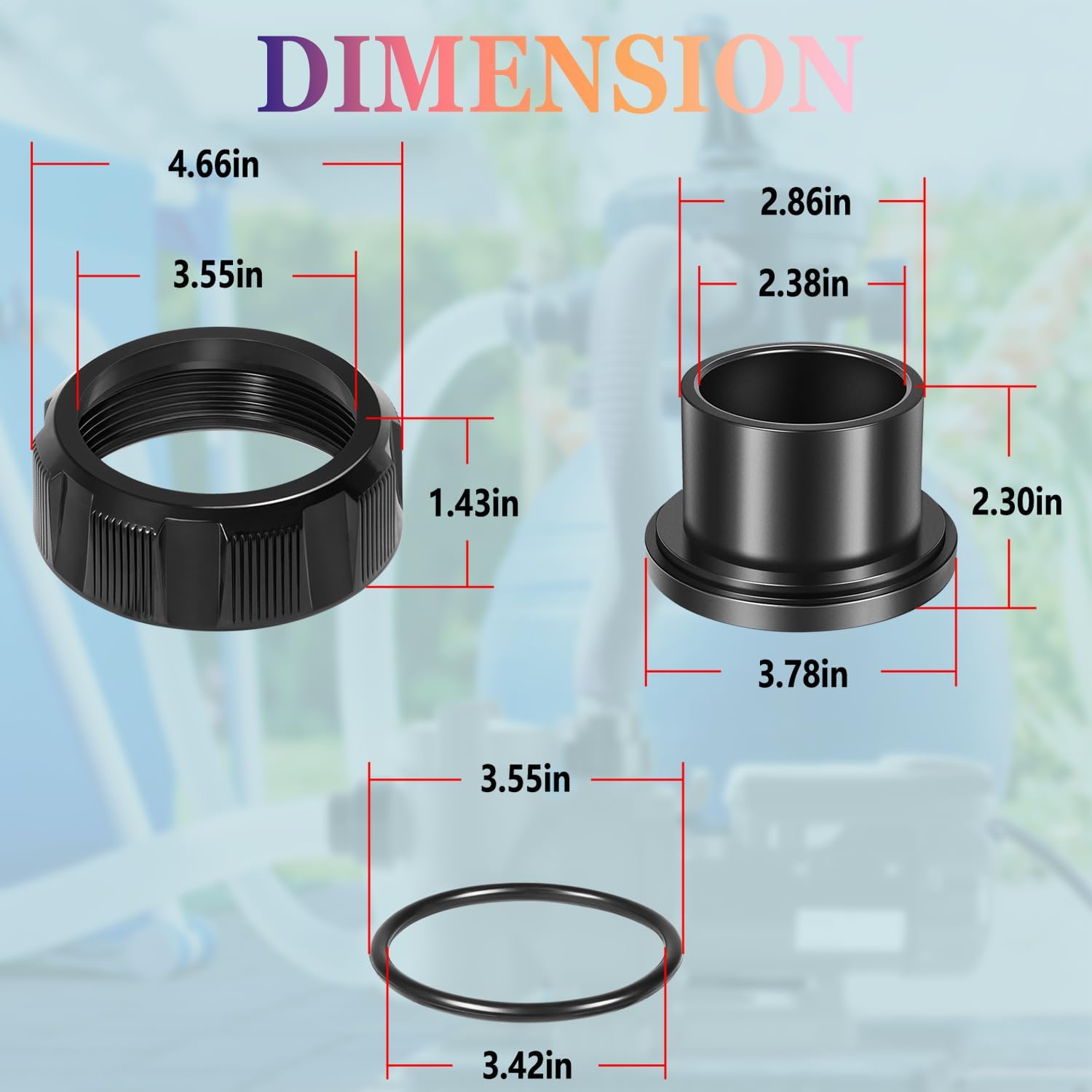 R0446101 Pump Adapter Nut Kit with Tail Piece and O-Ring replacement for Zodiac Jandy E-Pump variable speed pumps JEP and Stealth SHPF SHPM series pool pumps (2 Sets)