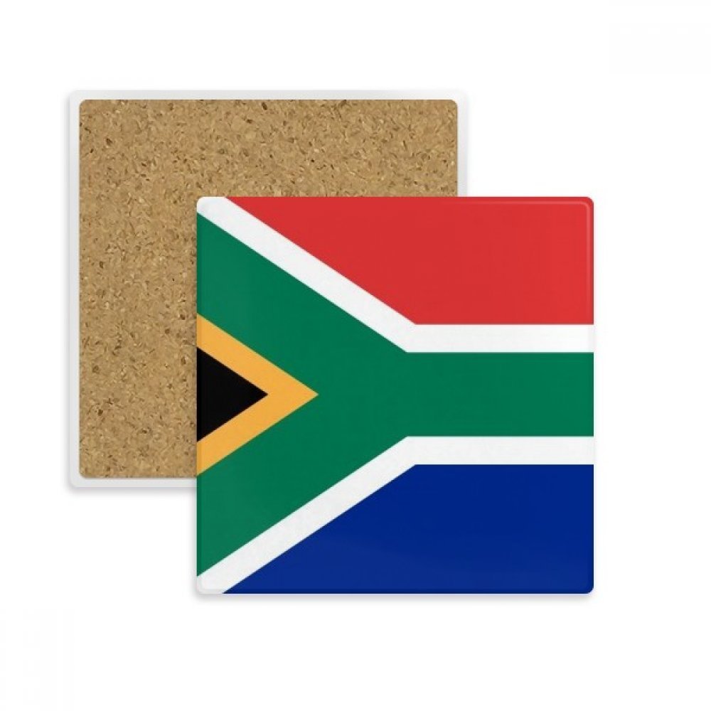 Afrique du Sud drapeau dessous de verre pierre absorbante repose tasse multicolor