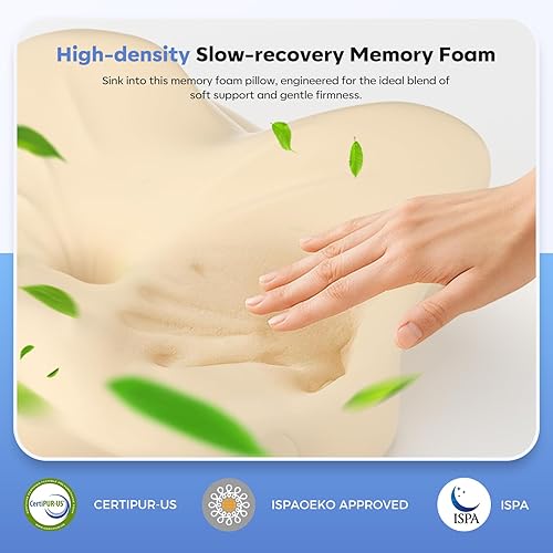 Miniatura 8 de Almohada cervical para el cuello, almohadas ergonómicas de espuma viscoelástica para aliviar el dolor de cuello con funda de almohada transpirable,