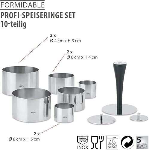Miniatura 2 de GEFU Preparación profesional del plato/galjanoplastia/formando anillo conjunto/10 piezas/formable