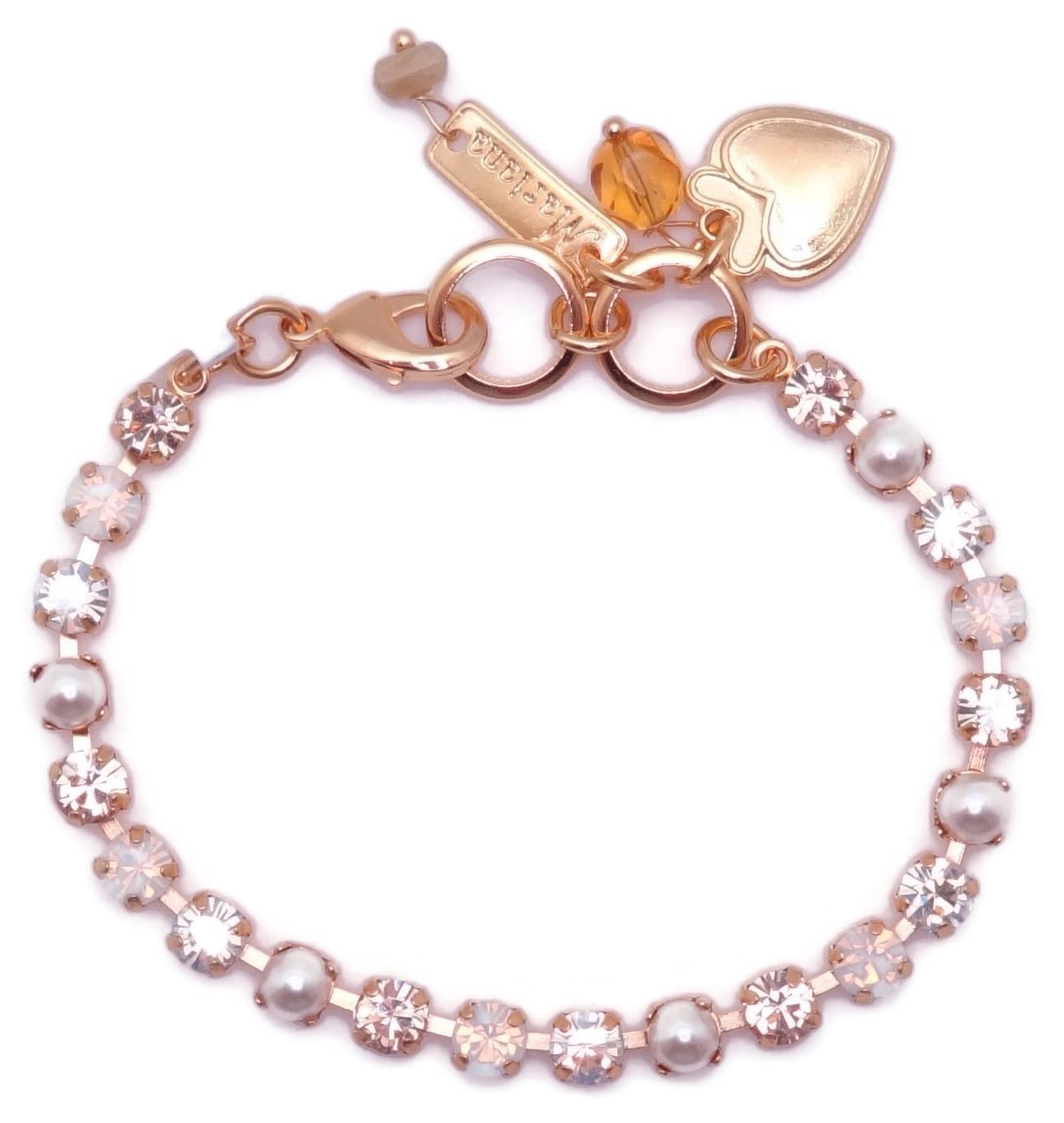 MarianaButter Pecan Yellow Goldtone Tennis Bracelet Dainty Brown Moonlight Crystal Mix 1153, Jewellery for Women, crystal