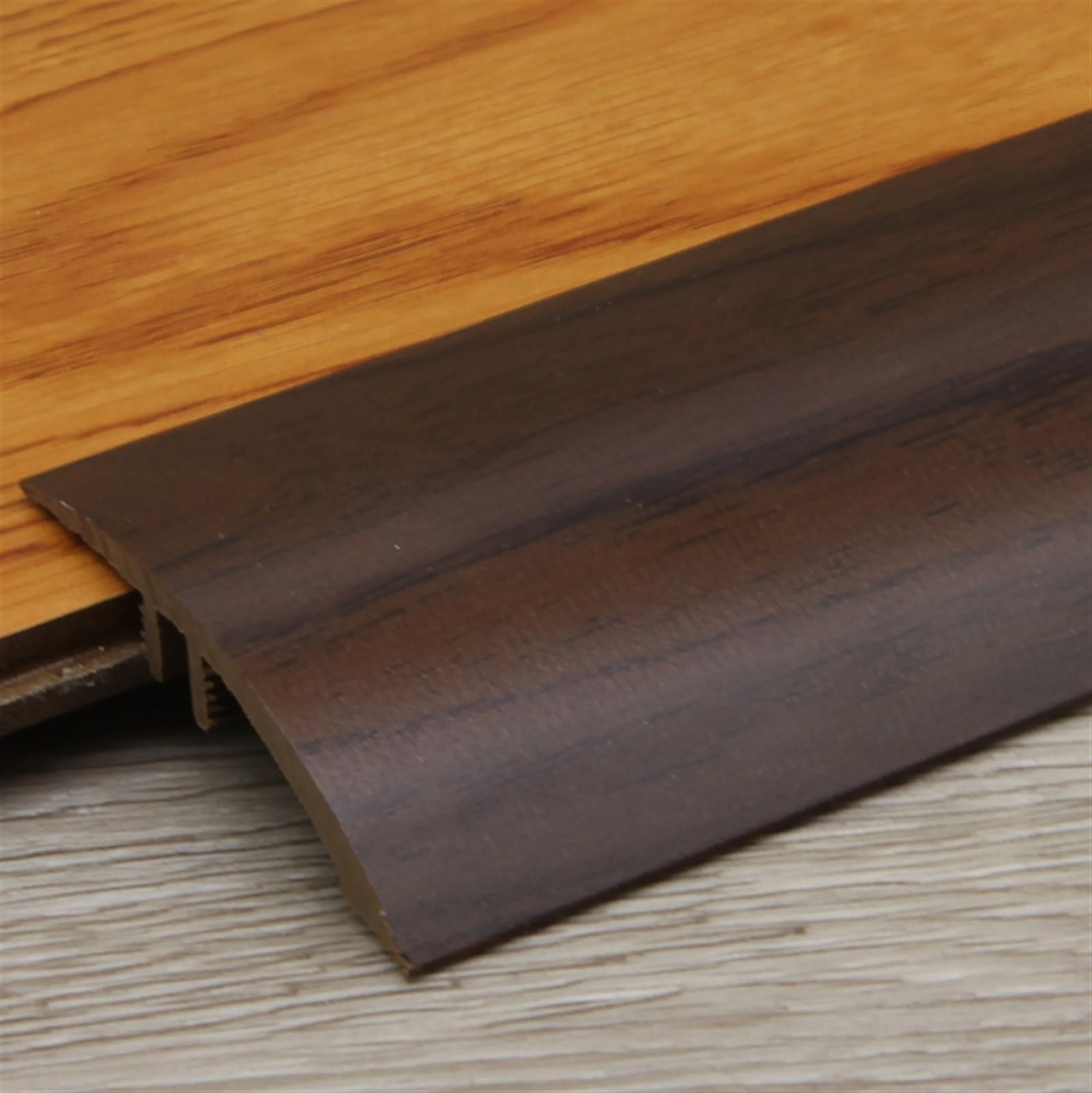 Wood to Tile Transition Strip 3/4" Cuttable PVC Reducer for Uneven Floors Vinyl Flooring Edge Trim Molding Carpet Ramp Threshold for Smooth Floor Transitions