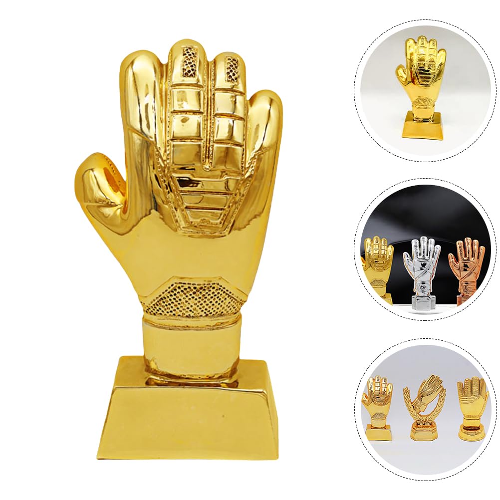 Homoyoyo Trofeo Guanto da Calcio Trofeo Ricompensa d'oro di Coppa Decorativo Accessorio per Portiere Premi e Trofei Bomboniere per Competizioni Sportive Desktop Addominali Domestico Tazza