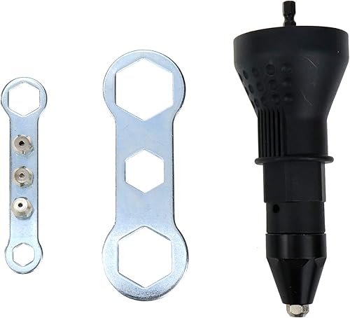 Bitray Adaptador de taladro eléctrico para pistola de remache, vástago hexagonal de 1/4 pulgadas, adaptador de taladro de tuerca de remache ciego,