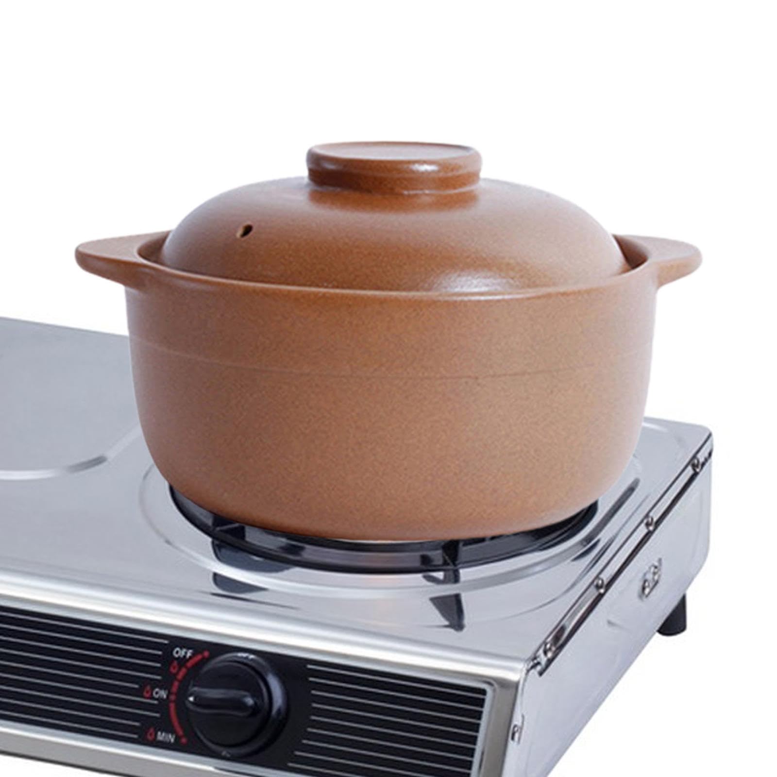 Sharplace Tontopf Reistopf Ton Kochtopf Handgefertigter kantonesischer Tontopf Reis Unglasierte Tontöpfe zum Kochen Kochgeschirr Irdener Kochtopf, 1.6 l