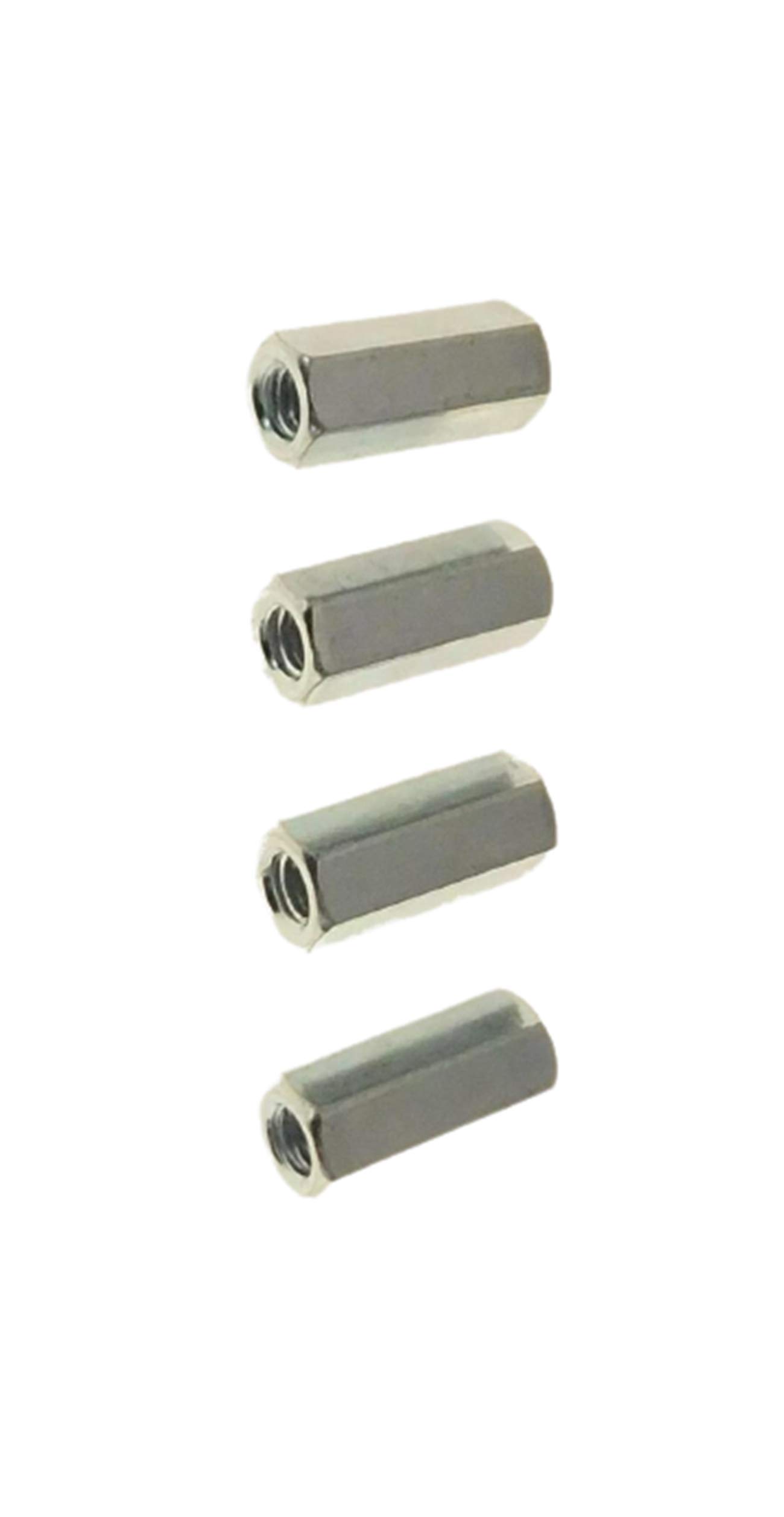 (4) Threaded Rod Connector Hex Rod Coupling Nut with Zinc Plate 10-32 x 3/4