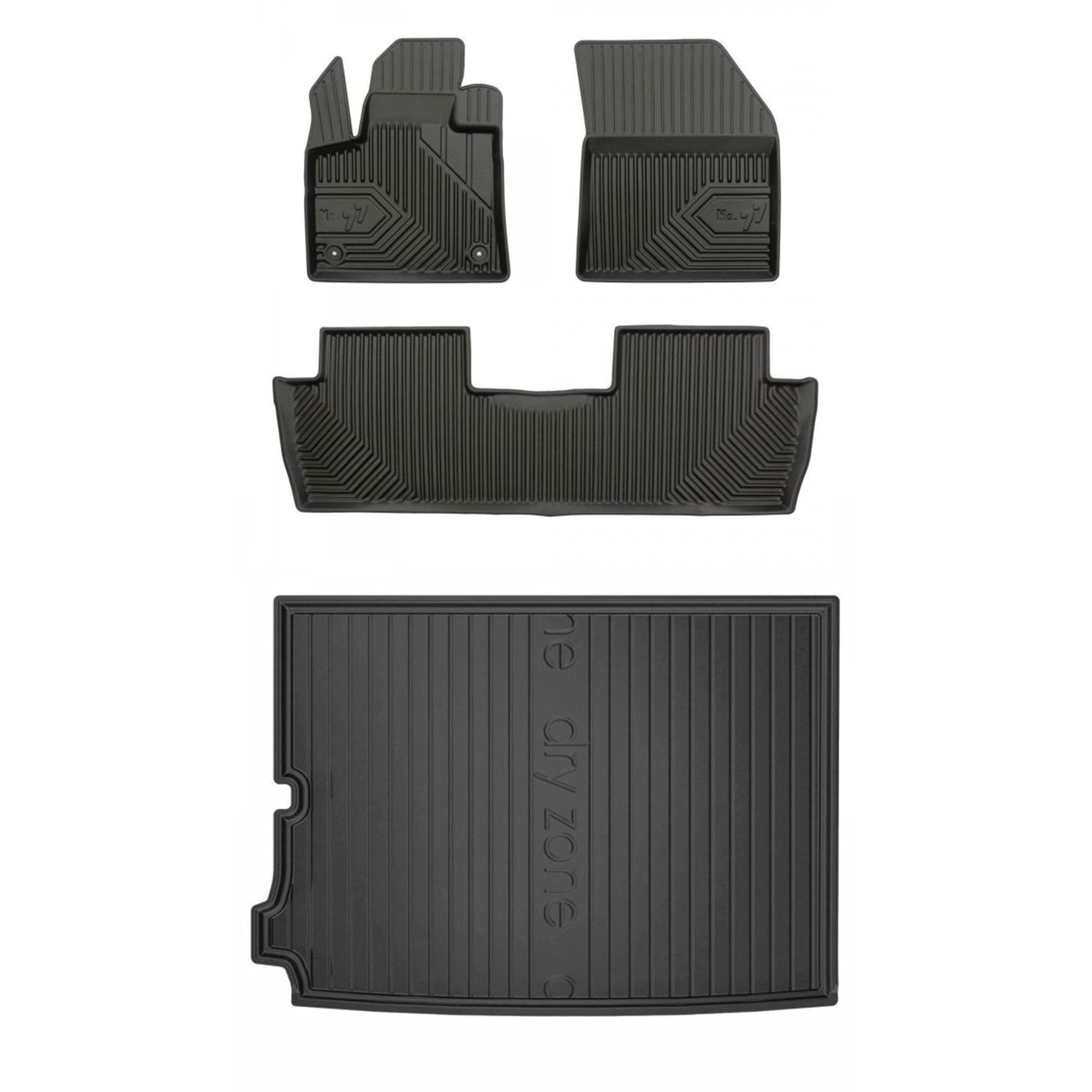 MOTOS Set de alfombrillas de goma y alfombrillas de maletero para Peugeot 5008 II desde 2017 Mejora la comodidad de tus viajes con la alfombrilla antideslizante para coche NO.77- alfombrillas para tod