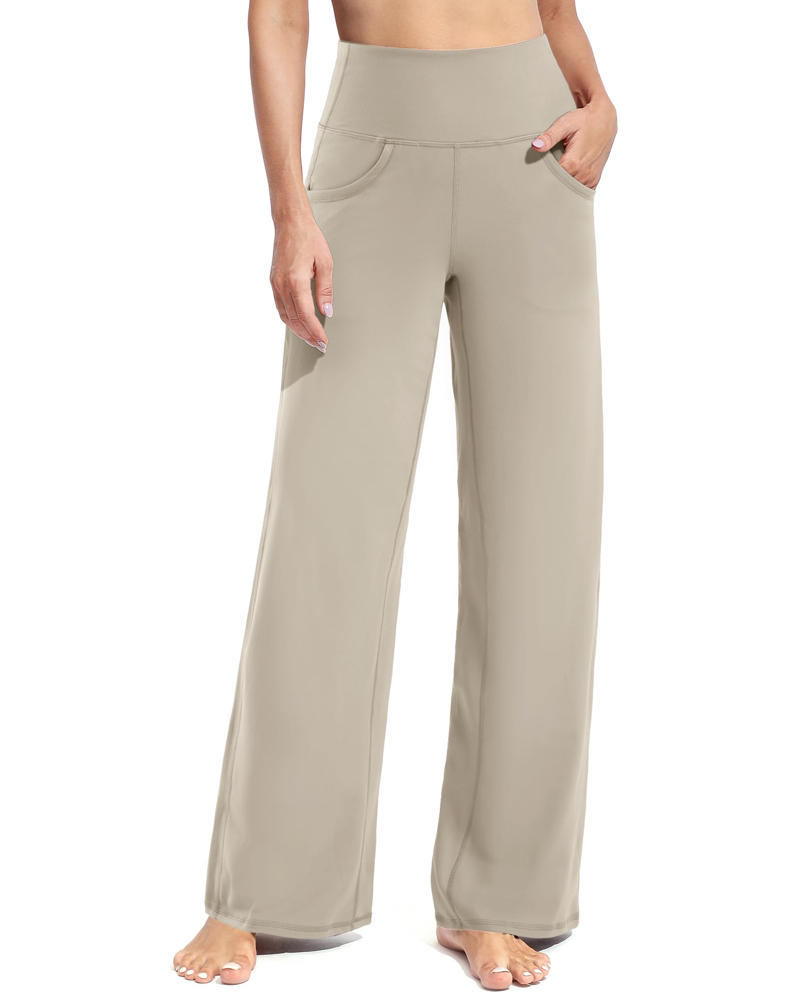 Promover Wide Leg Pants for Woman Yoga Pants with Pockets Stretch