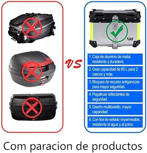 ZLC Mala de motocicleta Top Case 28L 36L 45L 55L 65L 80L 100L Moto Scooter Tour Caixa traseira de ar