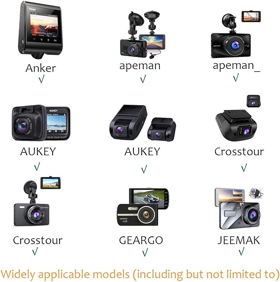 Dash Cam Mount Holder, Come with 10+ Different Joints, Compatible with TOGUARD, apeman, Yi, YI Nightscape, Crosstour, Mibao, SuperEye, Modohe, DuDuBell Dash Cam Dash Cam/GPS