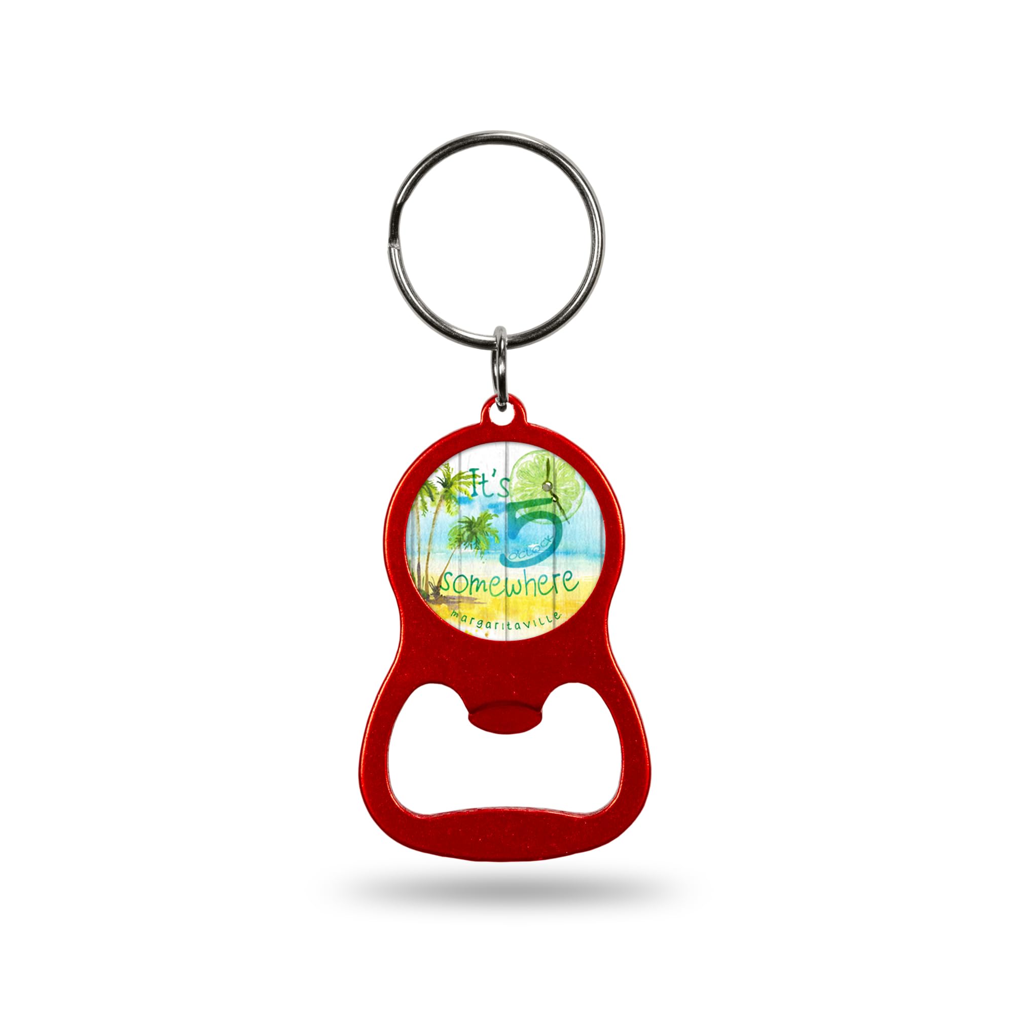 Porte-clés décapsuleur en métal rouge Margaritaville Rico Industries pour ouvrir une boisson