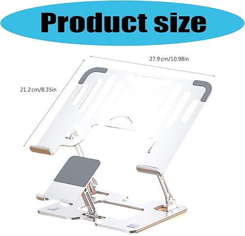 Miniatura 3 de Ergonomic Double Arm Laptop Phone Holder Foldable Aluminum Stand Slip Proof Silicone Grips for Notebook Phones Double Arm Reinforced Laptop Holder