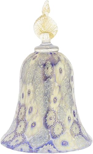 GlassOfVenice - Colcha dorada de cristal de Murano Campana Millefiori azul