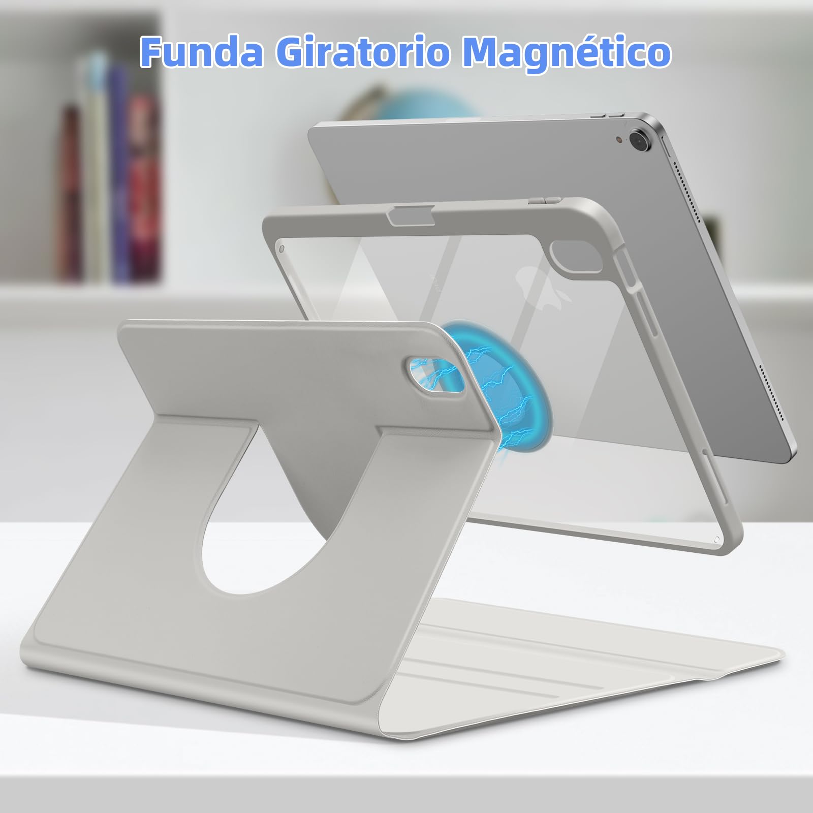 Bettdow Funda con Teclado para iPad 11 Generación A16 2025/iPad 10 Generación 2022 (11/10.9 Pulgada), Uso Vertical/Horizontal, Desmontable Español Ñ Teclado con Funda para iPad 10/11 Gen, Gris