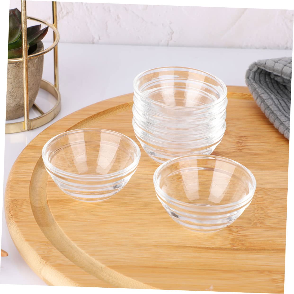 TOPBATHY Ciotole in Vetro 12 Pezzi Rotonde, Design Elegante Trasparente