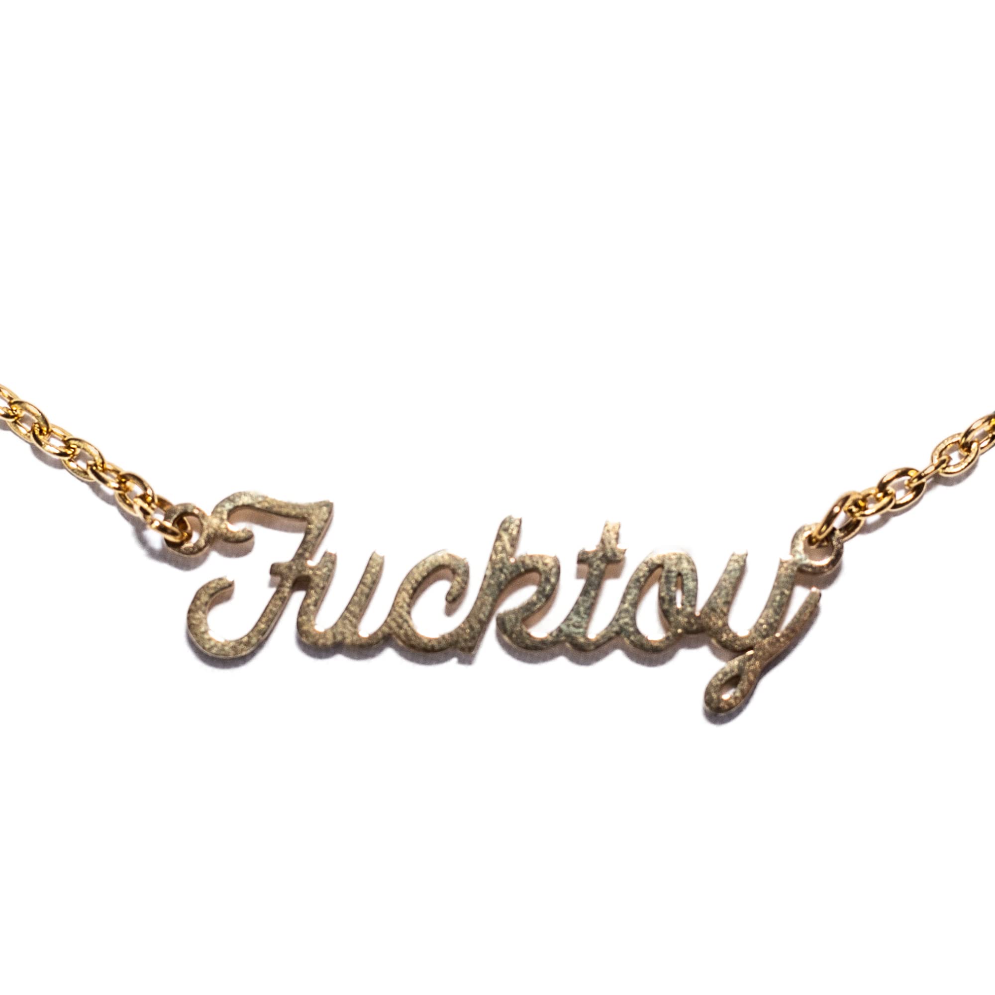 kink inkFucktoy Necklace Gold Plated Stainless Steel Chain for Sexy Kinky Adults