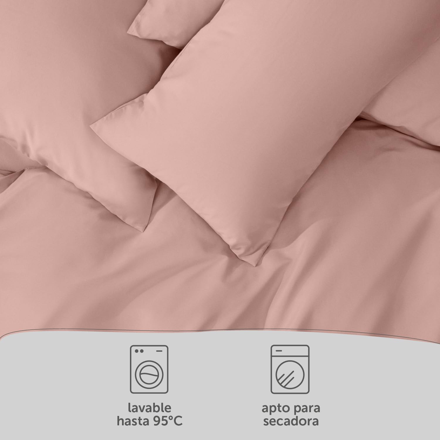 Blumtal Ropa de Cama de 200 x 220 cm y 2 Fundas de Almohada de 80 x 80 cm, Fundas nórdicas de Microfibra Transpirable, Juego de Funda nórdica Supersuave, Certificado Öko-Tex, 3 Piezas, Color Rosa