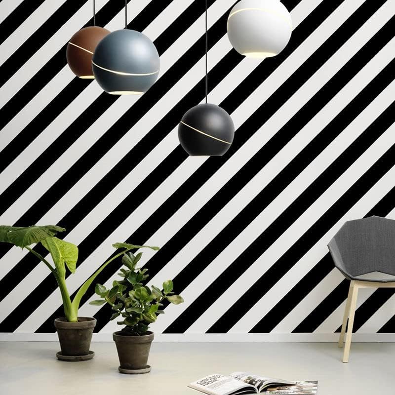 Miniatura 6 de XINOBO Stripe Black and White Contact Paper Peel and Stick Wallpaper Self-Adhesive Removable Wallpaper for Living Room Bedroom Countertop Shelf