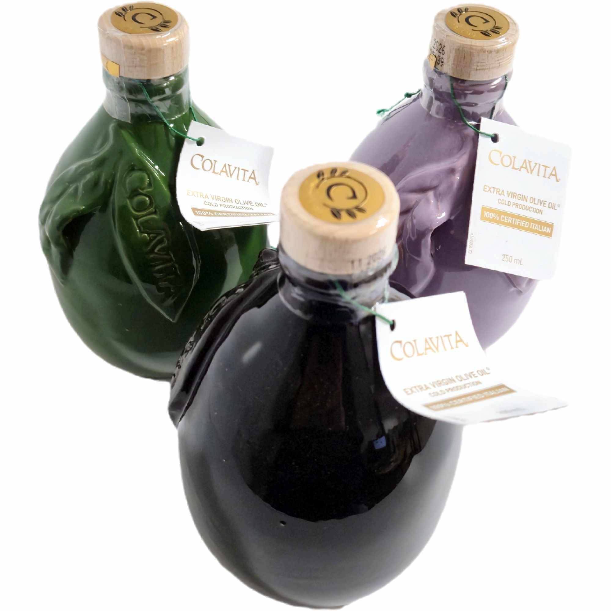usy Bundle für Colavita Olivenöl Extra Vergine Extra natives Olivenöl in Keramik Amphore 3er Pack (3x3x250ml) + usy Block